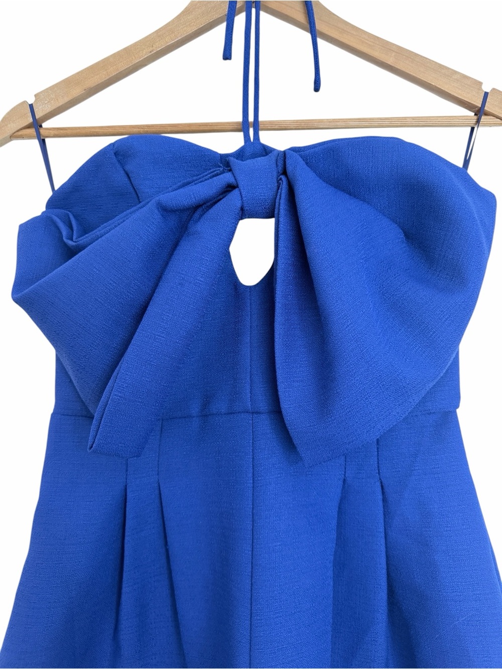 GLAM Royal Blue Strapless Bow Romper Sz S - Picture 6 of 8